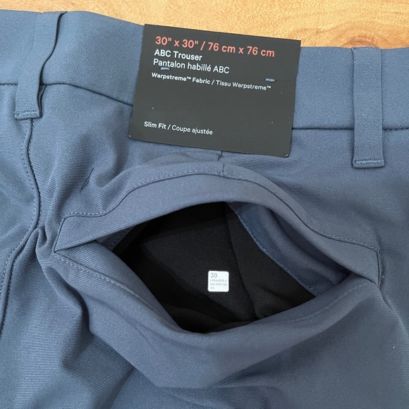 Lululemon Men ABC Trouser Slim Fit Dark Gray 30"W x 30"L New with Tag - Picture 7 of 7